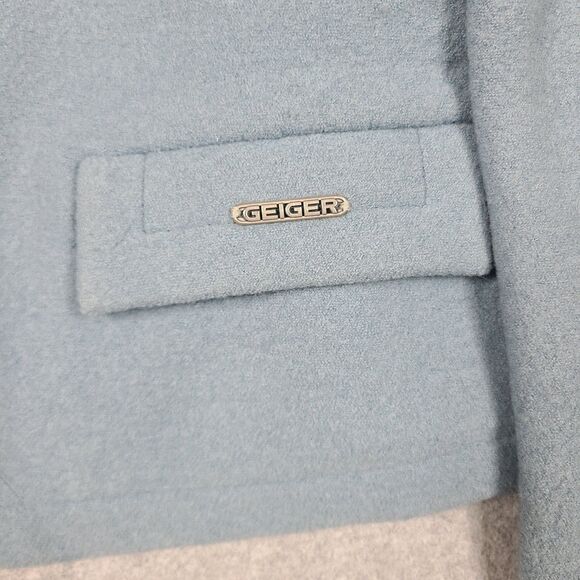 Geiger Pure Wool Jacket Womens 40 Medium Light Baby Blue - Picture 3 of 15
